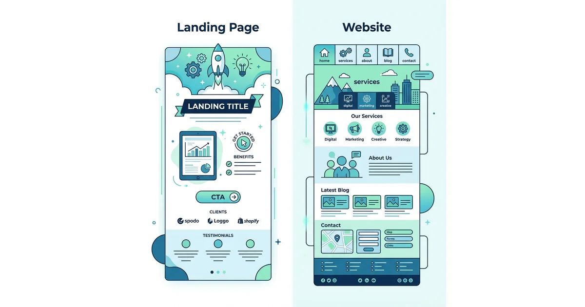 Landing Page vs Site: Qual Escolher para Cada Objetivo?